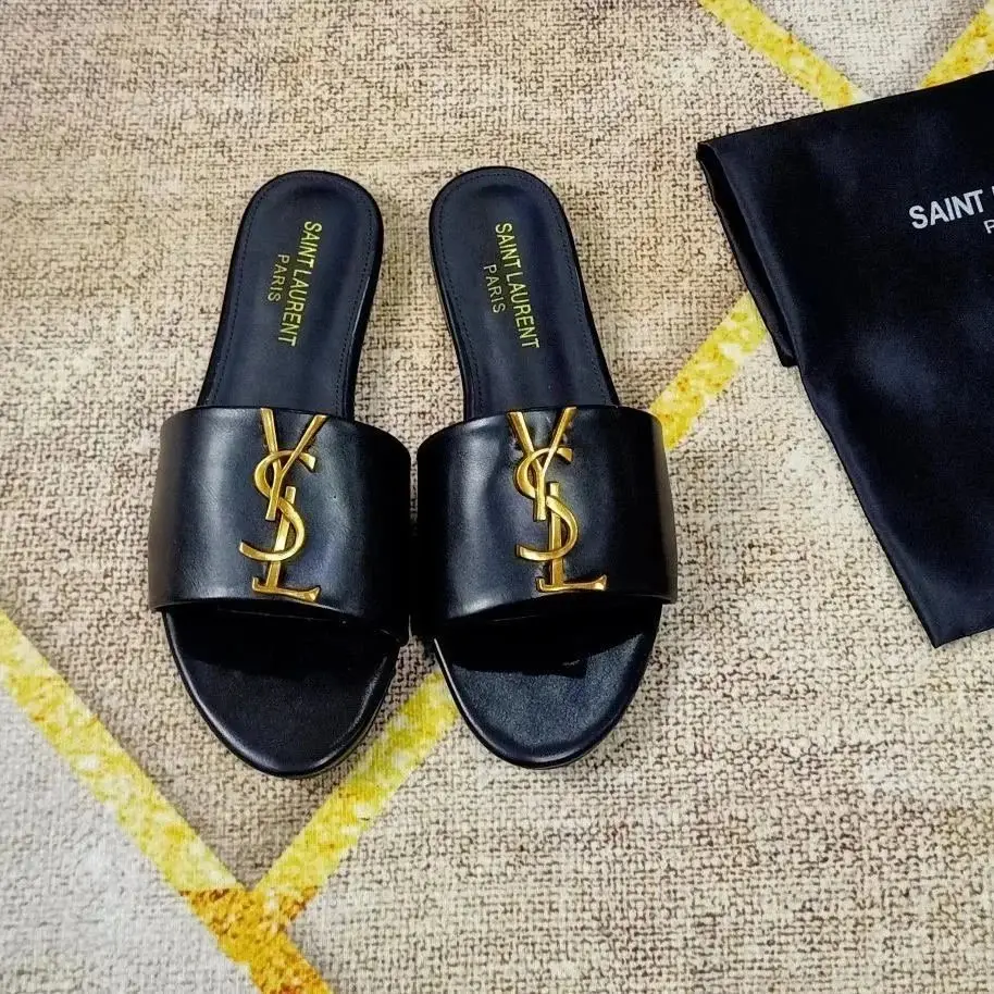 Saint Laurent YSL Monogram Slide Sandals