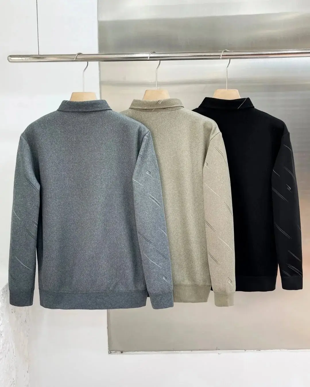 Lacoste Collared V-Neck Sweatshirt 2